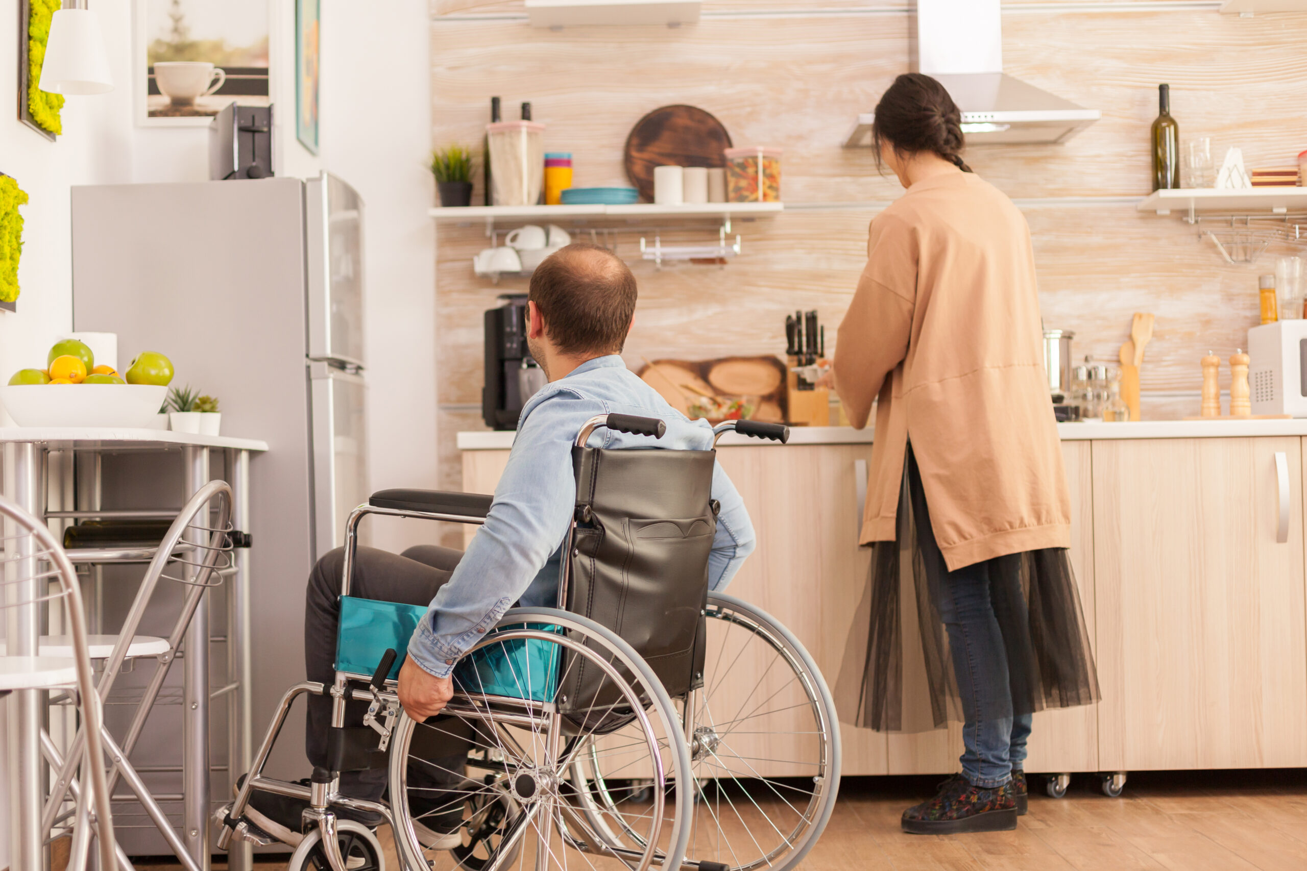 man with walking handicap